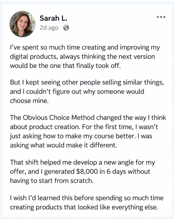 Sarah testimonial